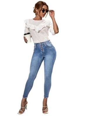 SHEIN NIEBIESKIE SPODNIE JEANSOWE RURKI 36 VŹC