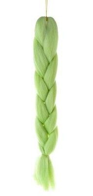Cynamonowe syntetyczne włosy ombre, zielone, 10352