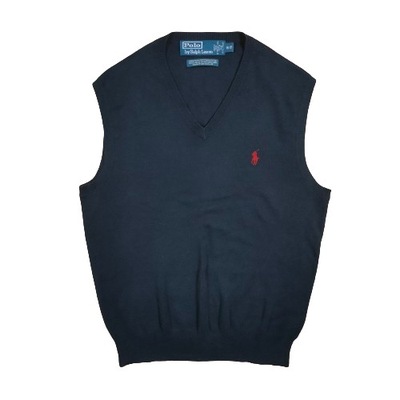 POLO RALPH LAUREN Sweterek Bezrękawnik V Neck Męska Logowana r. S