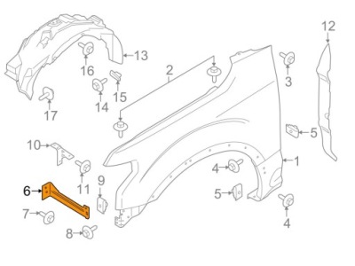 Кронштейн крила ford f-150 2015- fl3z16a142apfm фото №1