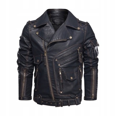 Arrayo kurtka męska ramoneska bez kaptura Motorcycle Leather Jacket rozmiar