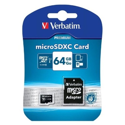 Verbatim Karta pamięci Micro Secure Digital Card Premium, 64GB, micro SDXC,