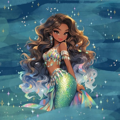 Panel dres M Long: Glam Mermaids: Darkwater Girl