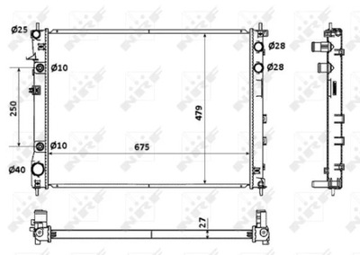 NRF 53887 CHLODNICA, SISTEMA DE REFRIGERACIÓN DEL MOTOR  