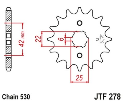 JT JT ЗУБЧАТКА ПЕРЕДНЯЯ 278 14 HONDA CB 400N '79-'80 (27814JT) (ŁAŃC. 530)