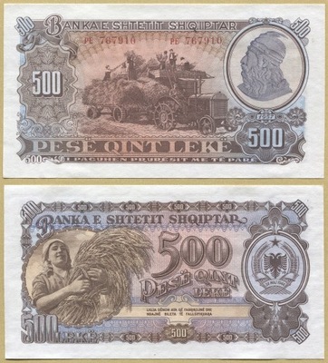 -- ALBANIA 500 LEKE 1957 PE P31a UNC/UNC-