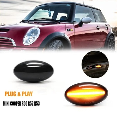 Поворотники динамические w крыло mini cooper r50 r52 r53 тёмные 2002+ фото №1