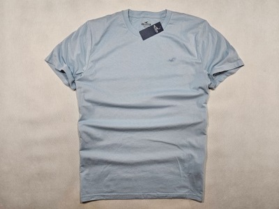 HOLLISTER t-shirt jasny niebieski chest log XXL