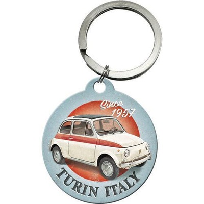 KEYRING FIAT 500 - TURIN ITALY FOR KEYS ON GIFT METAL - milautoparts-fr.ukrlive.com