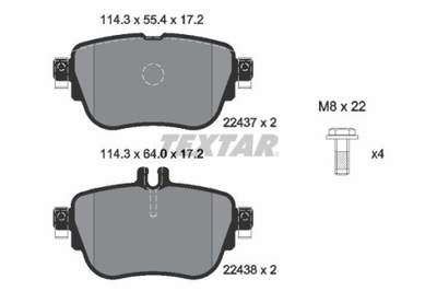 ZAPATAS DE FRENADO DB PARTE TRASERA W213/S213/C238/A238 2,0 16- 2243701  