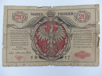 Polska - 20 marek polskich - 1916 - Jenerał - seria A
