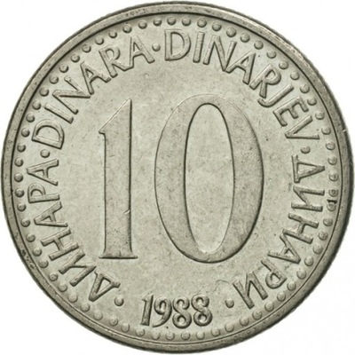 Jugosławia 10 dinarów 1988 mennicza mennicze