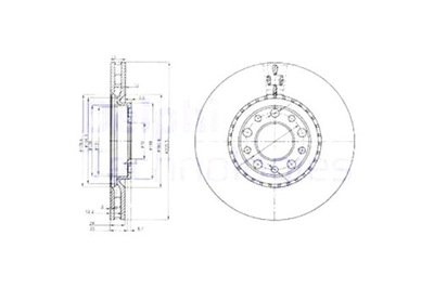 DELPHI DISCOS DE FRENADO 2 PIEZAS PARTE DELANTERA ALFA ROMEO 159 BRERA GIULIETTA  