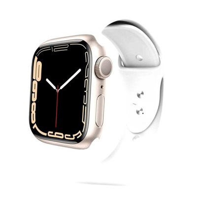 Pasek Silikon gumowy do IPHONE Apple Watch 7 / 8 - 44/45mm BIAŁY