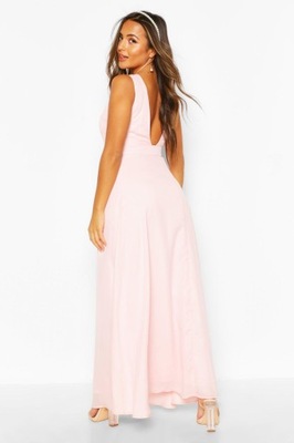 V0A026 BOOHOO SUKIENKA GRANATOWA MAXI PETITE 36