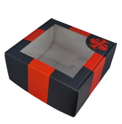 Pudełko fasonowe kaszerowane z okienkiem 26x26x12