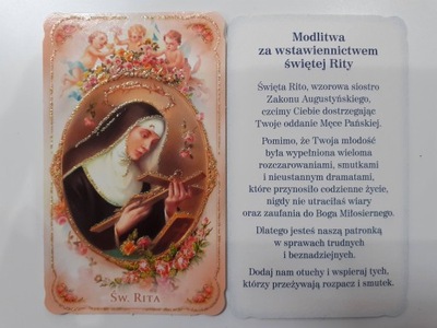 5szt. obrazek z modlitwą św. Rita z Cascia