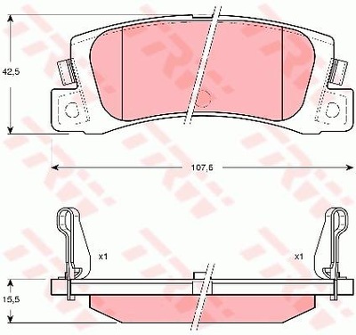 КОЛОДКИ HAM. TOYOTA T. AVENSIS/COROLLA 1,4-2,0 97-03 TRW GDB3329