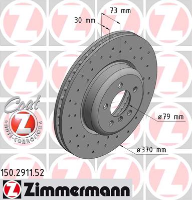 ZIMMERMANN SPORT BMW 3 F30 370MM ГАЛЬМІВНІ ДИСКИ ПЕРЕД 150.2911.52