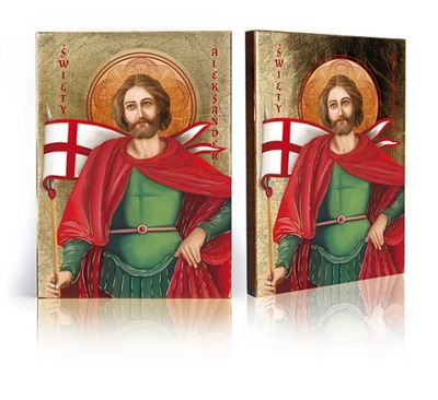 Ikona religijna Święty Aleksander - E - 17 cm x 23 cm