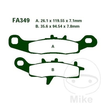 КОЛОДКИ ТОРМОЗНЫЕ ПЕРЕДНЯЯ EBC FA349R