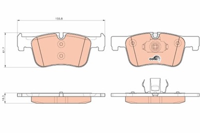 КОЛОДКИ ТОРМОЗНЫЕ BMW ПЕРЕД 1/3/4 1,5-2,0 11- GDB1934