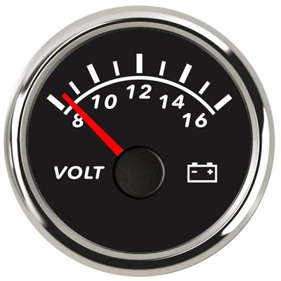 52MM CAR VOLTMETER 8-16 / 16-32 VOLTS WATERPROOF WITH RED BACKLIGHT ~78256