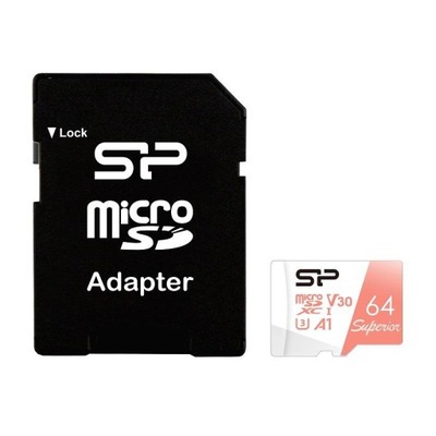 Karta pamięci Silicon Power microSDXC Superior 64GB V30 UHS-1 U3 A1 +