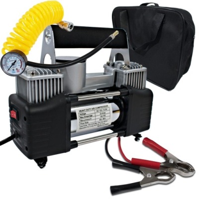 METALOWY KOMPRESOR SAMOCHODOWY 12V DWUTŁOKOWY