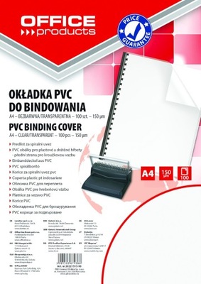 Okładki do bindowania A4 Office Products 150mic 100 szt.