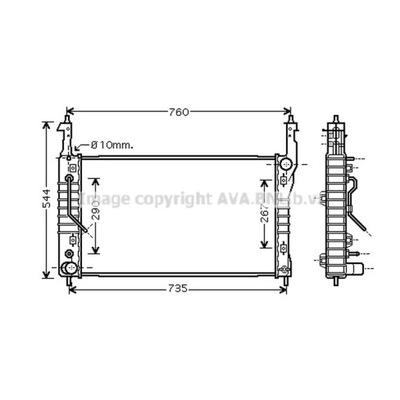 CHLODNICA, SISTEMA DE REFRIGERACIÓN DEL MOTOR AVA QUALITY COOLING OLA2424  