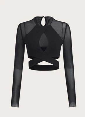 SHEIN BLUZKA DOPASOWANA CZARNA DAMSKA 34 1ŁCH