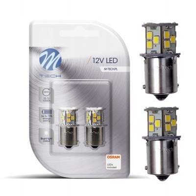 LUZ DIODO LUMINOSO LED M-TECH P21W BA15S 21XDIODO LUMINOSO LED TIPO OSRAM  