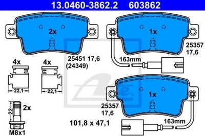 КОЛОДКИ HAM.TYL FIAT PUNTO EVO 09- 13.0460-3862.2