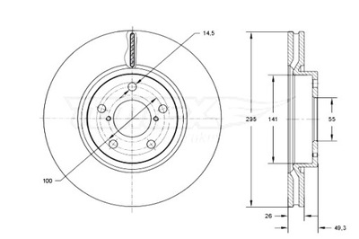 TOMEX BRAKES ДИСКИ ТОРМОЗНЫЕ ТОРМОЗНЫЕ 2 ШТУКИ. TOYOTA AVENSIS 03-09 WEN