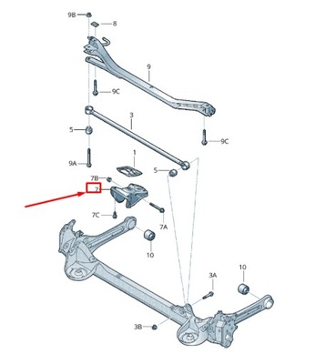 Vw beetle 5c left subframe підсилювач кронштейн 5c0501545b фото №1