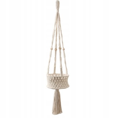 Macrame Cotton Rope wiszący kosz z siatki kwiat ro