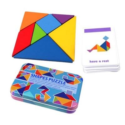 lahomia Kids Wooden Travel Tangram Puzzle