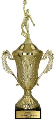 złoty puchar z figurką Koszykówka 35 cm +GRAWER