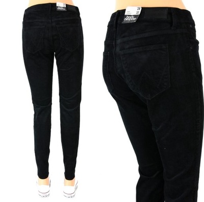 WRANGLER SKINNY JEANSY SPODNIE SZTRUKSY W28 L32