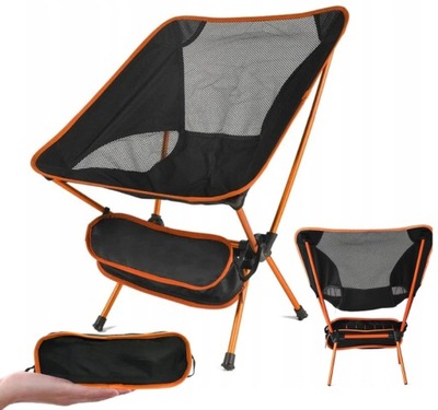 Krzesełko xChair Ultralekkie Solidne Krzesło Turystyczne z Oparciem czarny