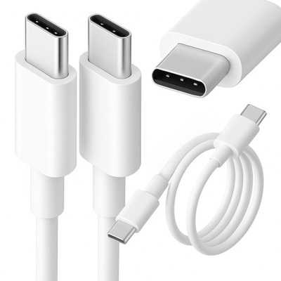 Kabel USB Typ-C do Typ-C 1 metr 2.4A Biały USB 3.0 Dane + Ładowanie