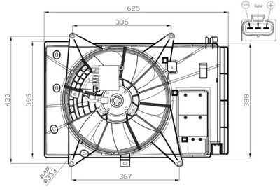 VENTILADOR DEL RADIADOR DEL MOTOR MAZDA 2, 6, CX-3  