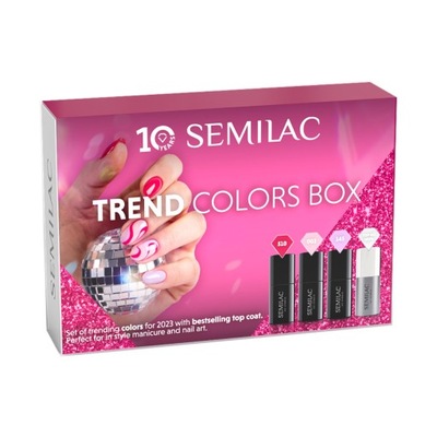 SEMILAC ZESTAW LAKIERÓW HYBRYDOWYCH TREND COLORS BOX