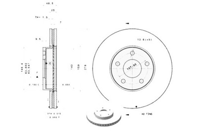 Гальмівні диски гальмівні 2szt. volvo c30 c70 ii s40 ii v50 фото №1