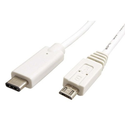 USB kabel (2.0), 1m, okrągły, biały, plastic bag