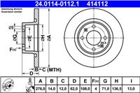 ATE ДИСК ГАЛЬМІВНИЙ ЗАДНІЙ 276X14 P CITROEN C5 I 01-/C5 I 02-/C5 II 04-