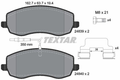 ZAPATAS DE FRENADO CITROEN PARTE DELANTERA C8/807 06- 2,2HDI 2483901  