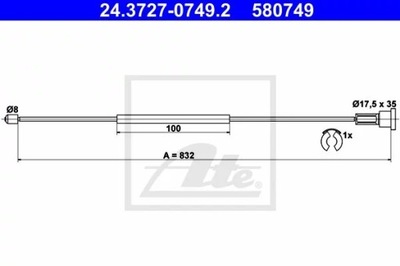 ATE 24.3727-0749.2 CIĘGŁO, ТОРМОЗ СТОЯНОЧНИЙ