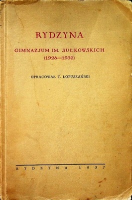 Rydzyna Gimnazjum Im Sułkowskich 1937 r